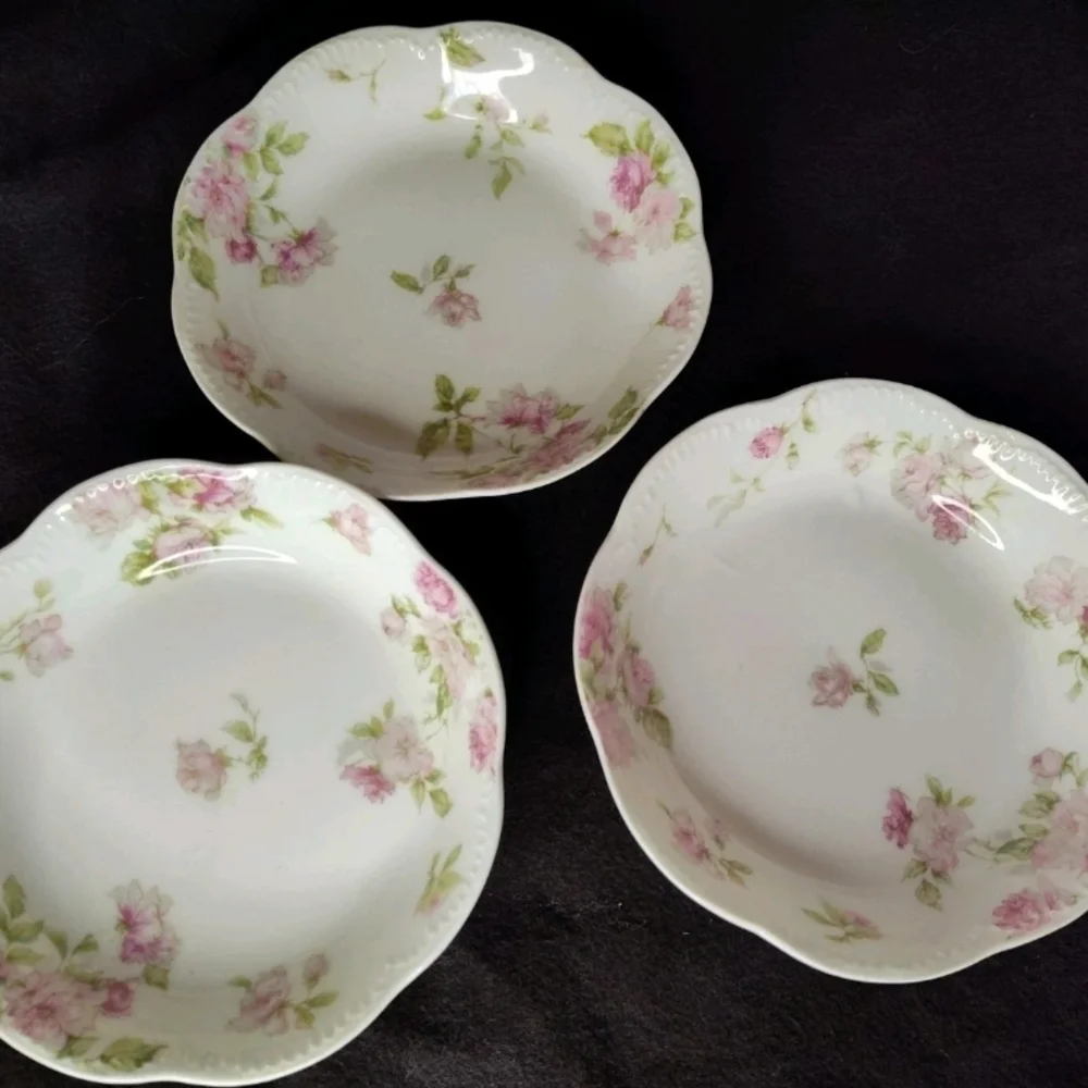 Early 1900's Antique Haviland Limoges, France, Set Of 3 Fruit/Dessert Plates